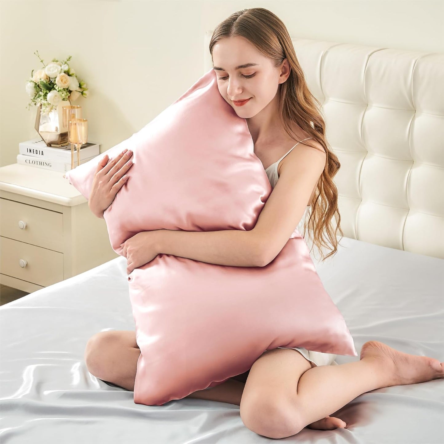 INFIIXSO Mulberry Silk Pillow Case King Size, Silk Pillowcase with Hidden Zipper 20"x36", Extraordinary Smooth and Soft Pillow Cases for Hair and Skin(Coral, 1 Pack)