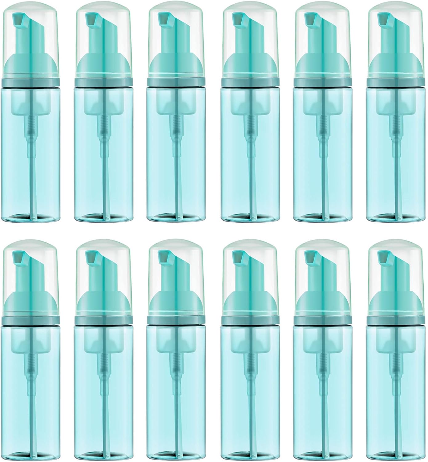 2 Oz Foam Soap Bottle Empty Travel Foaming Dispenser for Hand Soap,Lash Shampoo,Body Wash(12 PCS, Green)