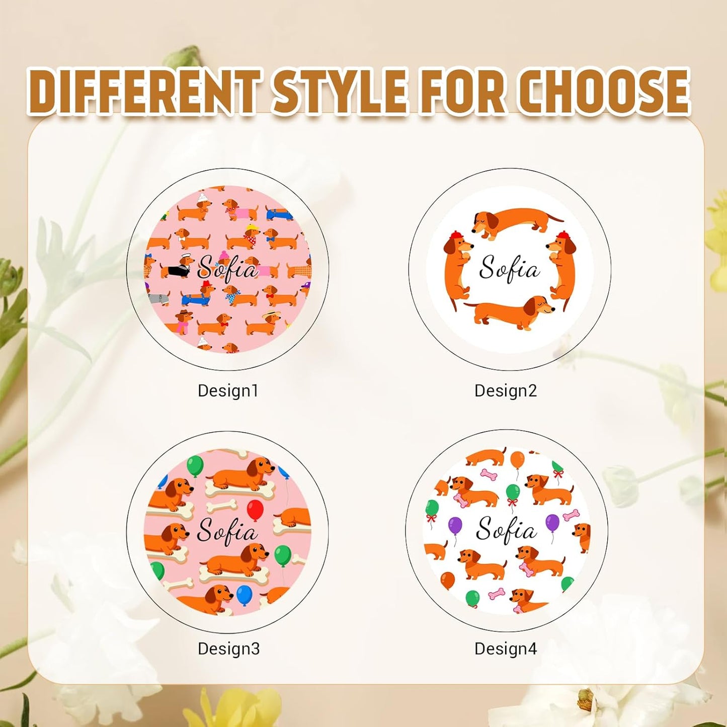 Custom Compact Mirror with Name - Personalized Flip Makeup Travel Pocket Mirror Gift for Women Bridesmaids Wedding Birthday (Dogs)