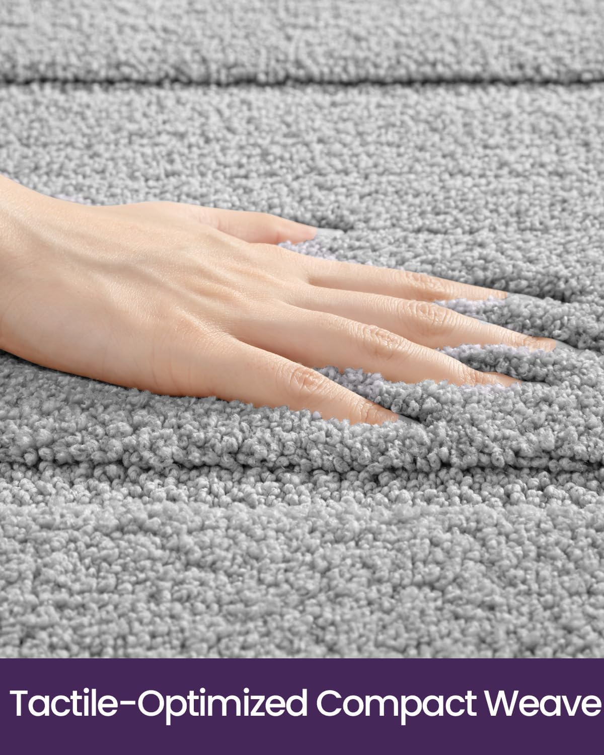 DEXI Bathroom Rugs 24x16, Washable Non Slip Bath Mat for Shower Floor, Absorbent Quick Dry Bathmat with Rubber Backing, Ultra Soft Plush Carpet for Tub, Light Grey