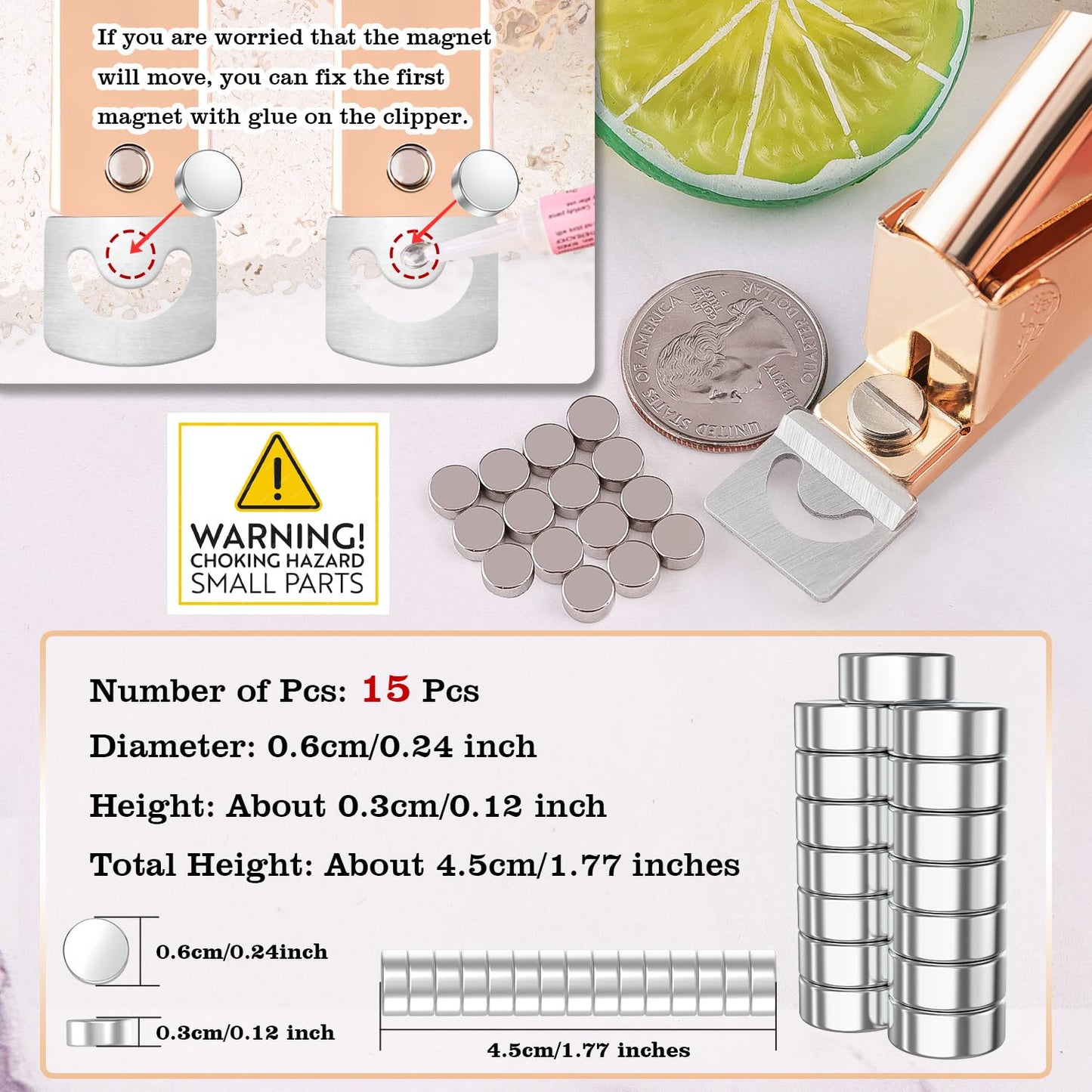 Gold Premium Nail Clippers with Magnets Sizers for Acrylic Nails, Artificial Fake Nail False Nail Tip Cutter Trimmer Manicure Pedicure Sharp Blade Clip Tool For Salon Home Art Beauty