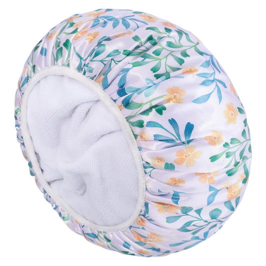 Shower Cap, Terry lined Reusable shower caps, Large Shower Cap for Women, Waterproof Hair cap Triple Layer Shower Caps for Long Thick Hair