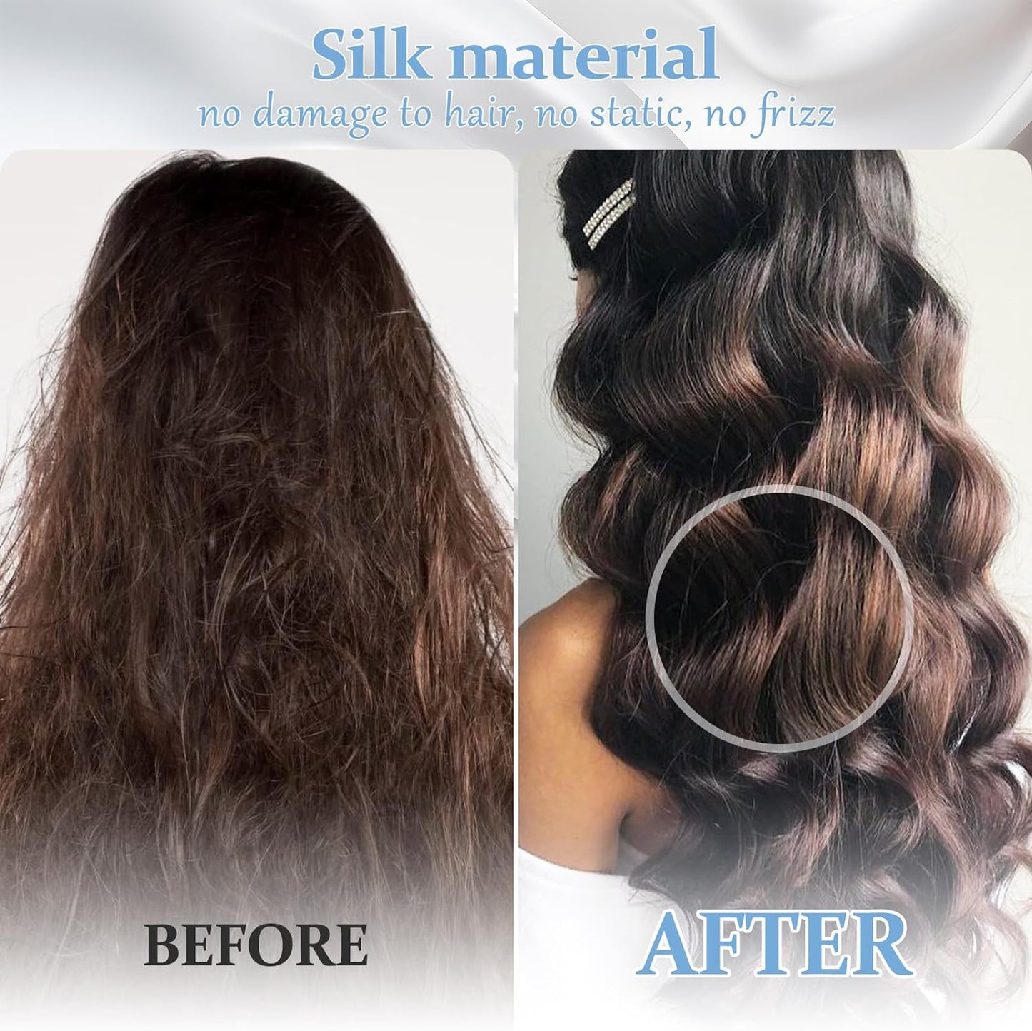 2 Pack 100% Pure Silk Pillowcase for Hair and Skin, Both Sides Mulberry Silk Pillowcases with Hidden Zipper, Cooling Pillowcase 19 Momme, 600 Thread Silk Pillow Cases Queen Size, Light Blue