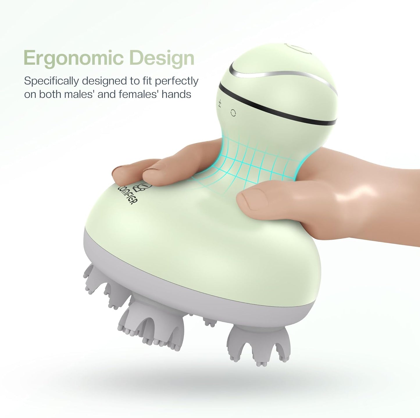 COMFIER Electric Cordless Hair Scalp Massager,Waterproof Head Massager with Mutlti-Modes Vibration,Portable Handheld Head Scratcher for Hair Growth,Full Body Kneading & 84 Massage Nodes