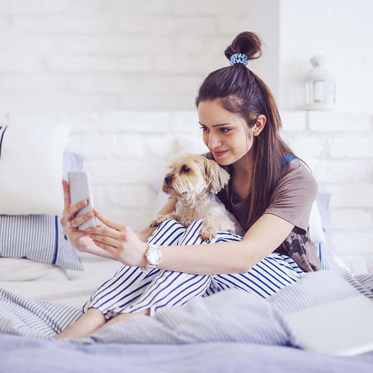 Hair Ties, 16 Pack Spiral Hair Coils for Thick & Thin Hair - No Crease, No Damage Ponytail Holders for Women and Children