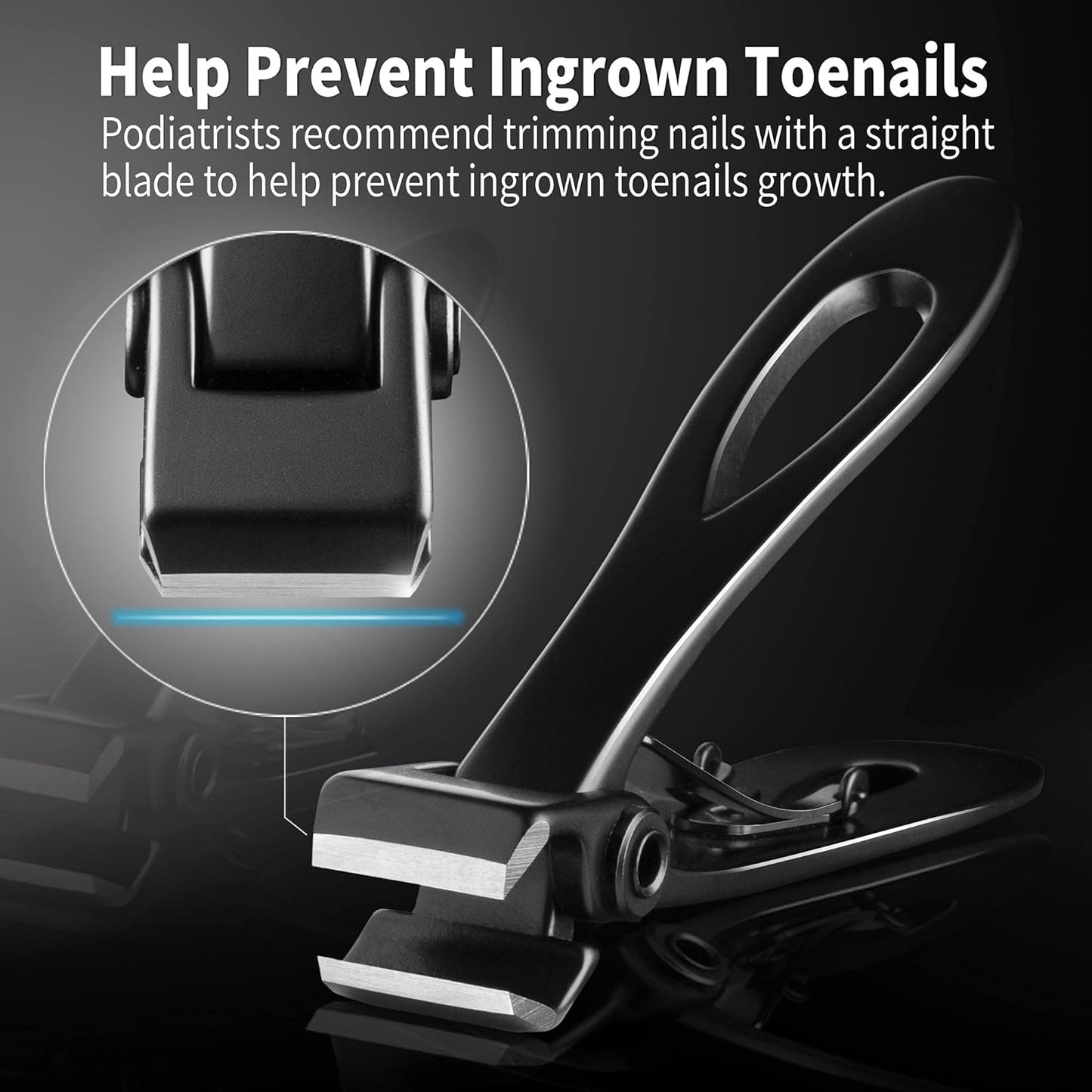 Straight Nail Clipper, 17mm Wide Jaw Opening Extra Large Toenail Clippers for Thick Nails or Tough Fingernail & Ingrown Toenail, Heavy Duty Thick Toenail Clippers for Seniors, Men, Adult