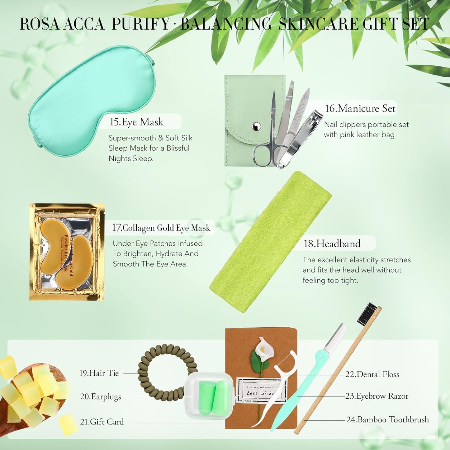 Facial Skin Care Set & Spa Kit - Gift for Men & Women Ideas, Self-Care Relaxation Gift, Skin Care Collection with Tea Tree Essential Oil, Hyaluronic Acid Serum, Dad, Mother's Day, Christmas, Birthday