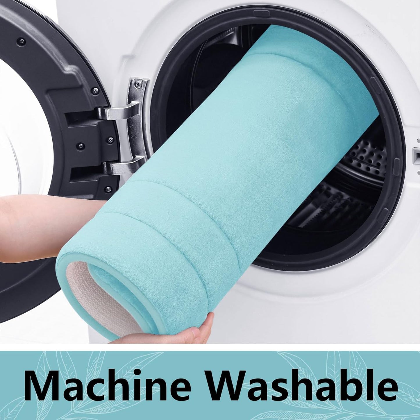 Arotive Memory Foam Bathroom Rug Mat 47x20, Ultra Soft and Absorbent Bath Mat, Machine Wash Dry, Comfortable Bath Rug Carpet for Bathroom Floor, Tub and Shower, Sky Blue