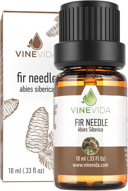 VINEVIDA Fir Needle Essential Oil 10 mL - Undiluted Candle Oil Scent for DIY Candlemaking and Soap Making - Safe for Skin