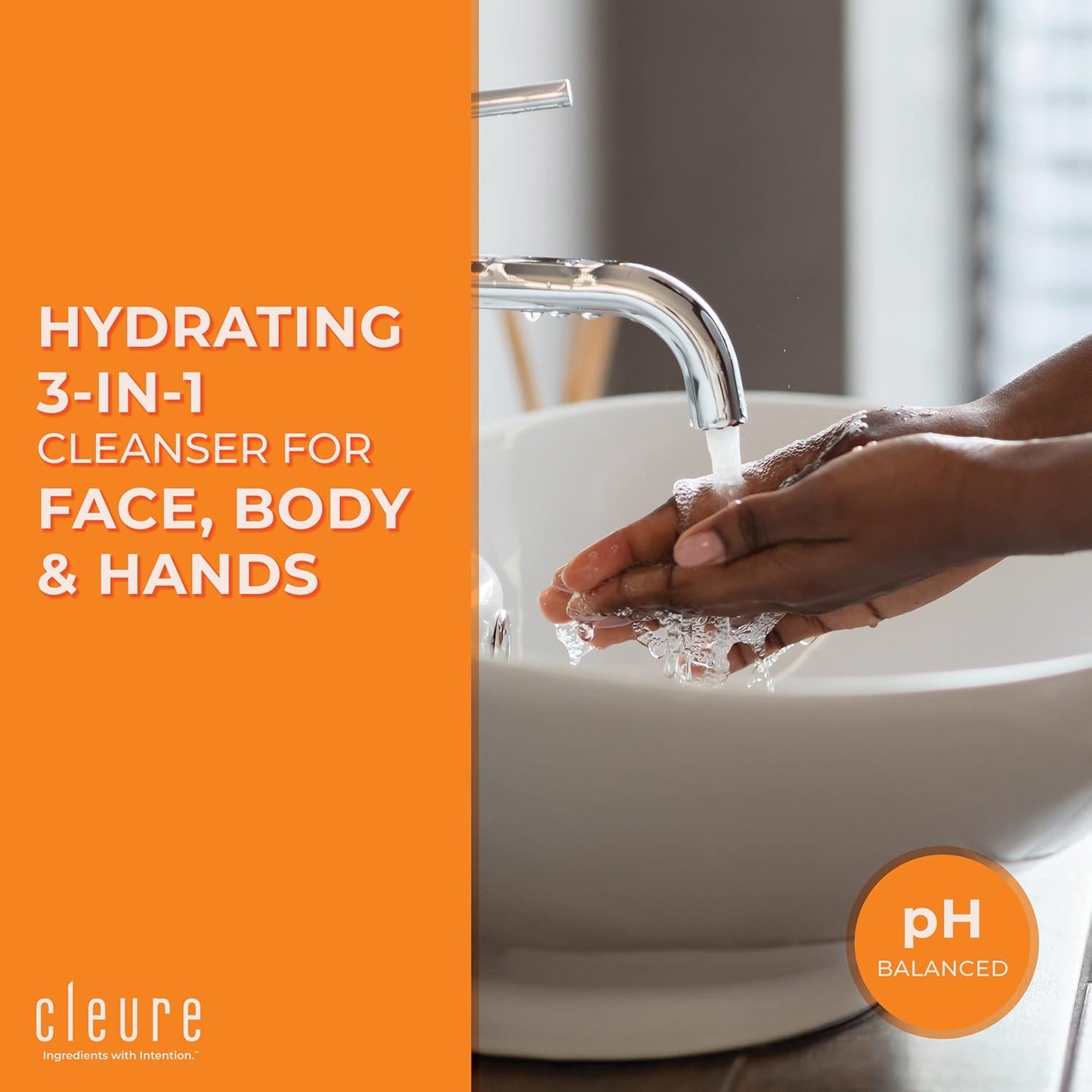 Cleure Face and Body Cleanser - Hypoallergenic, Fragrance-Free Body Wash for Sensitive Skin & Eczema - Paraben & Sulfate Free, PH Balanced Body Soap (12 oz, Pack of 1)