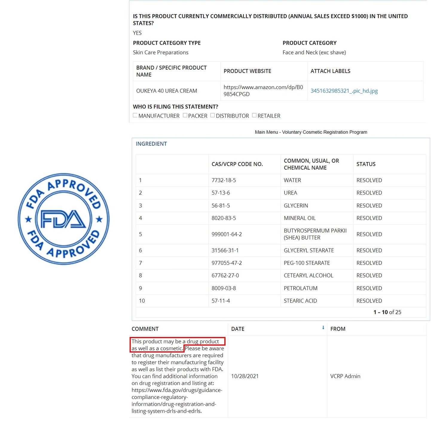 OUKEYA Urea Cream 40 Percent,Foot & Hand Cream for Dry Cracked,Urea Lotion for Feet Maximum Strength