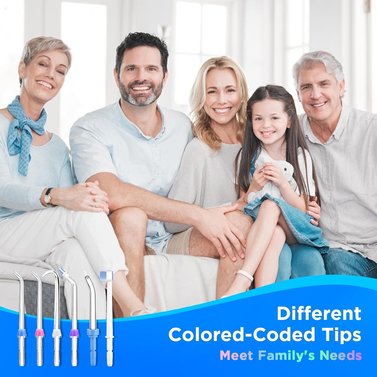 Replacement Tips for Waterpik, Water Flosser Replacement Heads Parts for Waterpik Oral Irrigator (2 Classic Jet Tips & Storage Case Bundle)