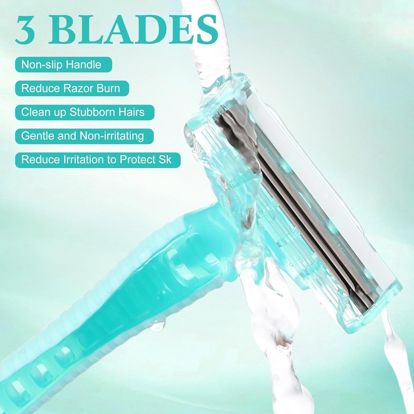 36 Count Women's Disposable Razors Bulk 3 Blade Razors For Women Shaver For Women Sensitive Skin Comfortable Shave For Bathing Hotel Travel