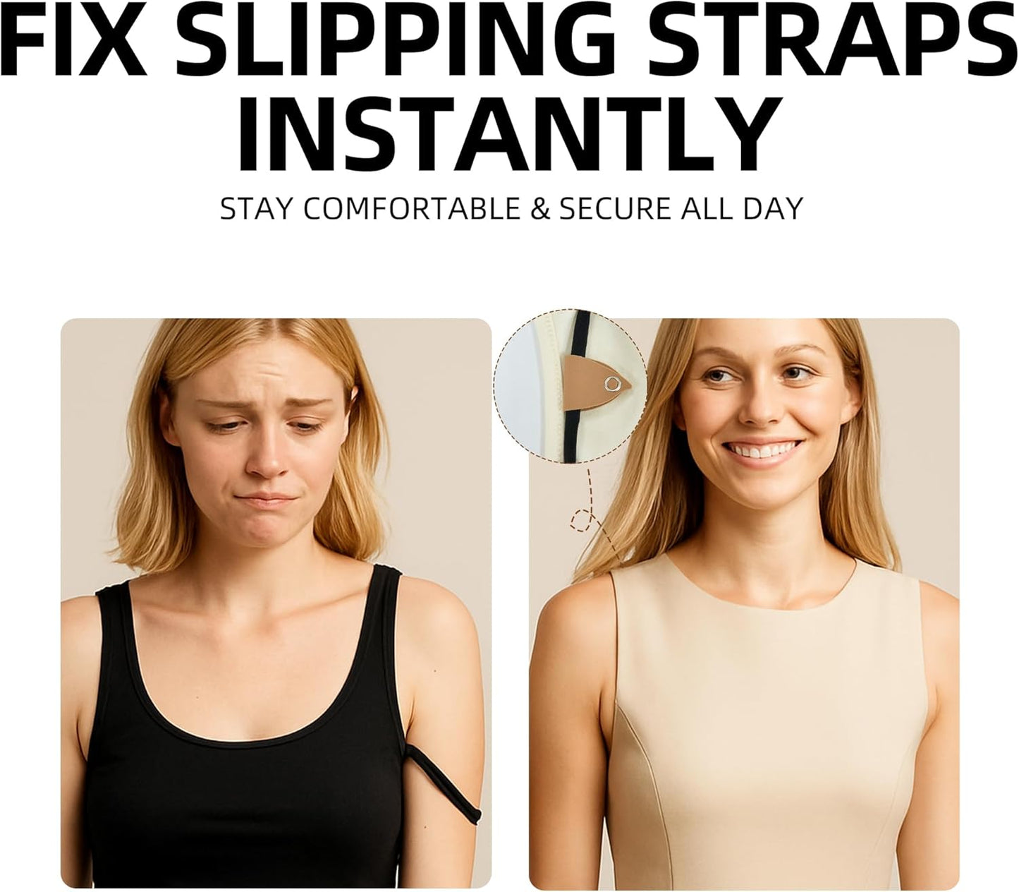 Bra Strap Holders For Women Snap-On Shoulder Strap Retainers For Slipping Prevention, Invisible Bra Fix For Dress&Tops