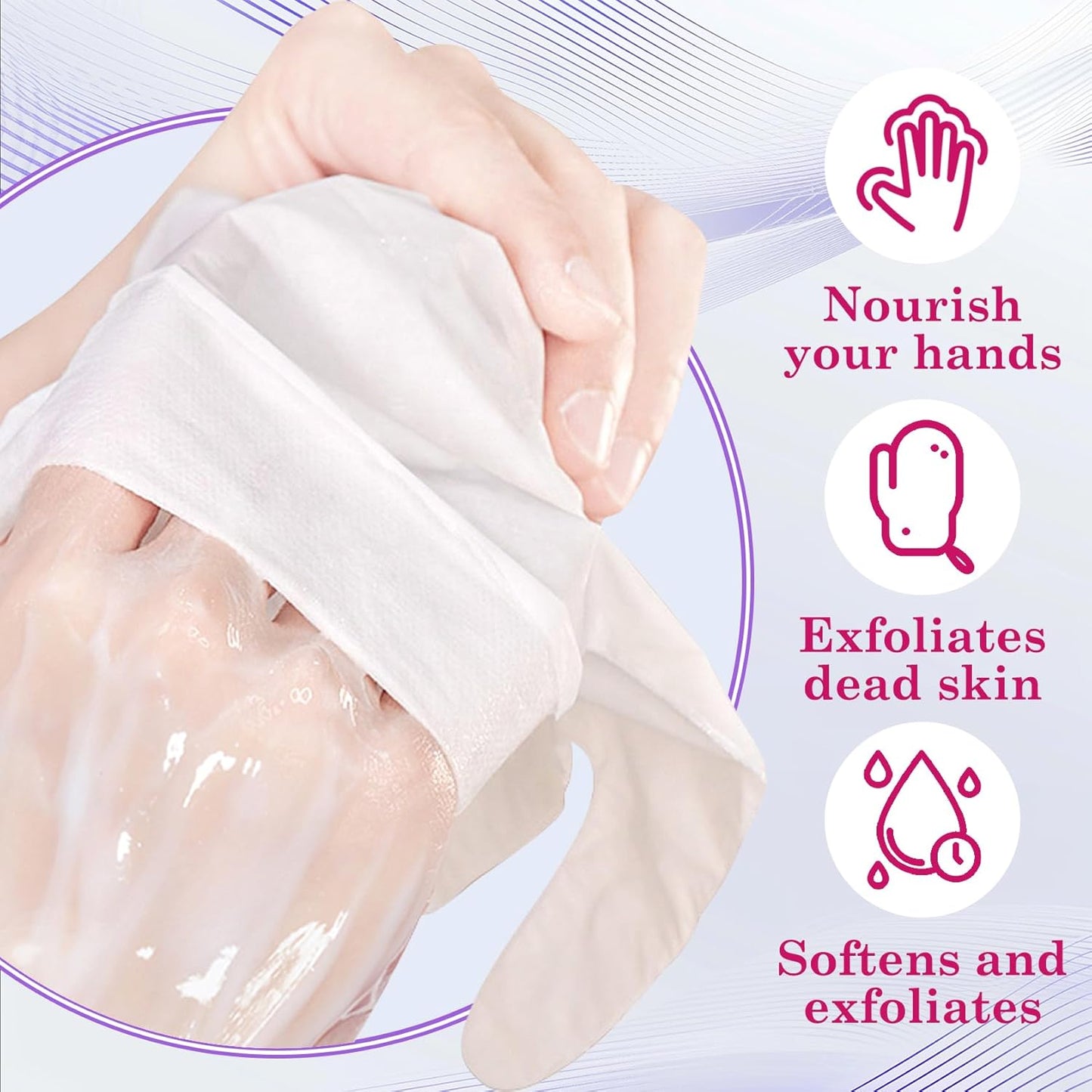6 Pairs Hand Masks Moisturizing Gloves, Hydrating Hand Mask Moisturizer Gloves Care for Dry Cracked Hands, Smooth Long Lasting Soft Firming Hand Mask Gift Set for Men Women（E