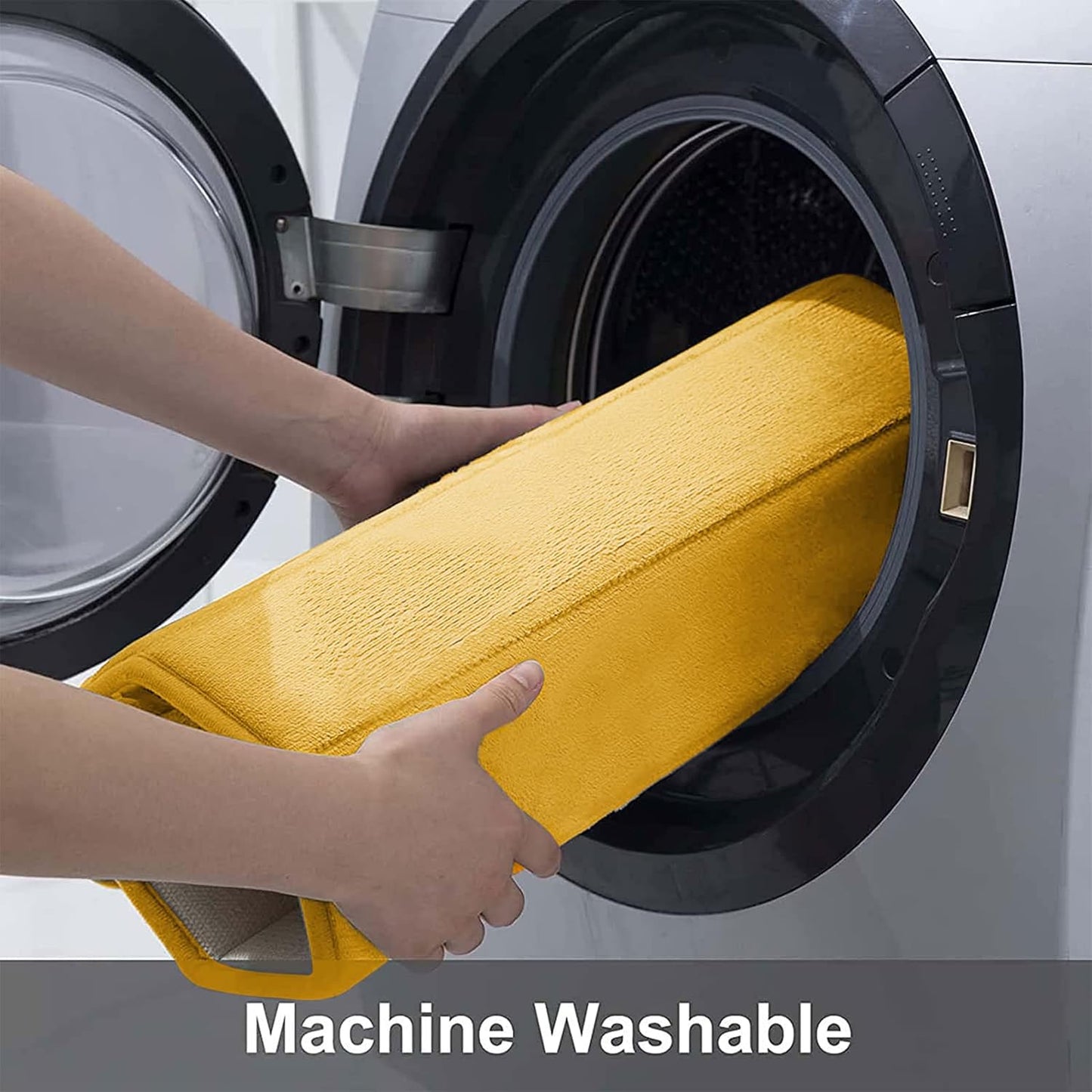 Buganda Memory Foam Bath Mat, 47" x 17", Ultra Soft and Non-Slip Bathroom Rugs, Water Absorbent and Machine Washable Bath Rug Runner for Bathroom, Shower, and Tub, Yellow