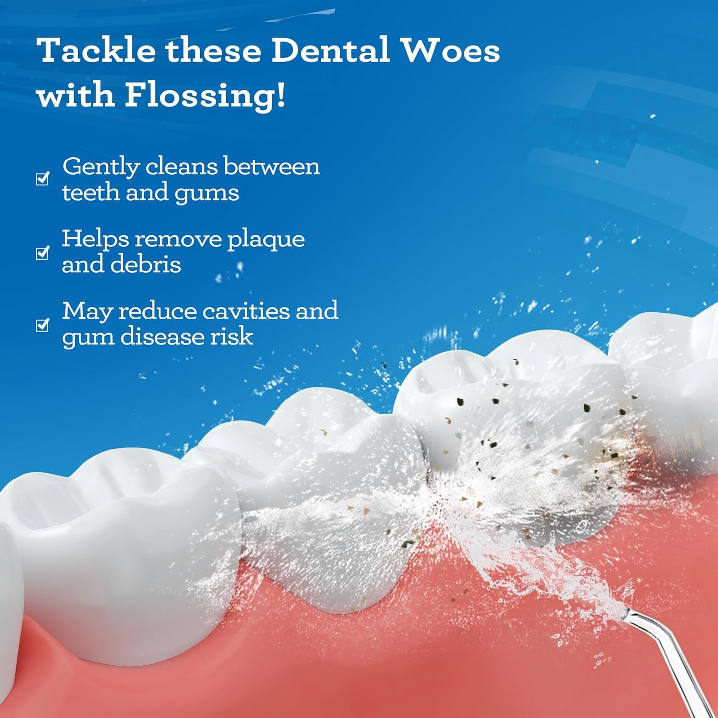 GuruNanda Advanced Dental Water Flosser 2.0 with UV Mode - Cordless and Portable - 290 ml Water Tank, 3 Modes, Rechargeable for Healthy Teeth and Gums