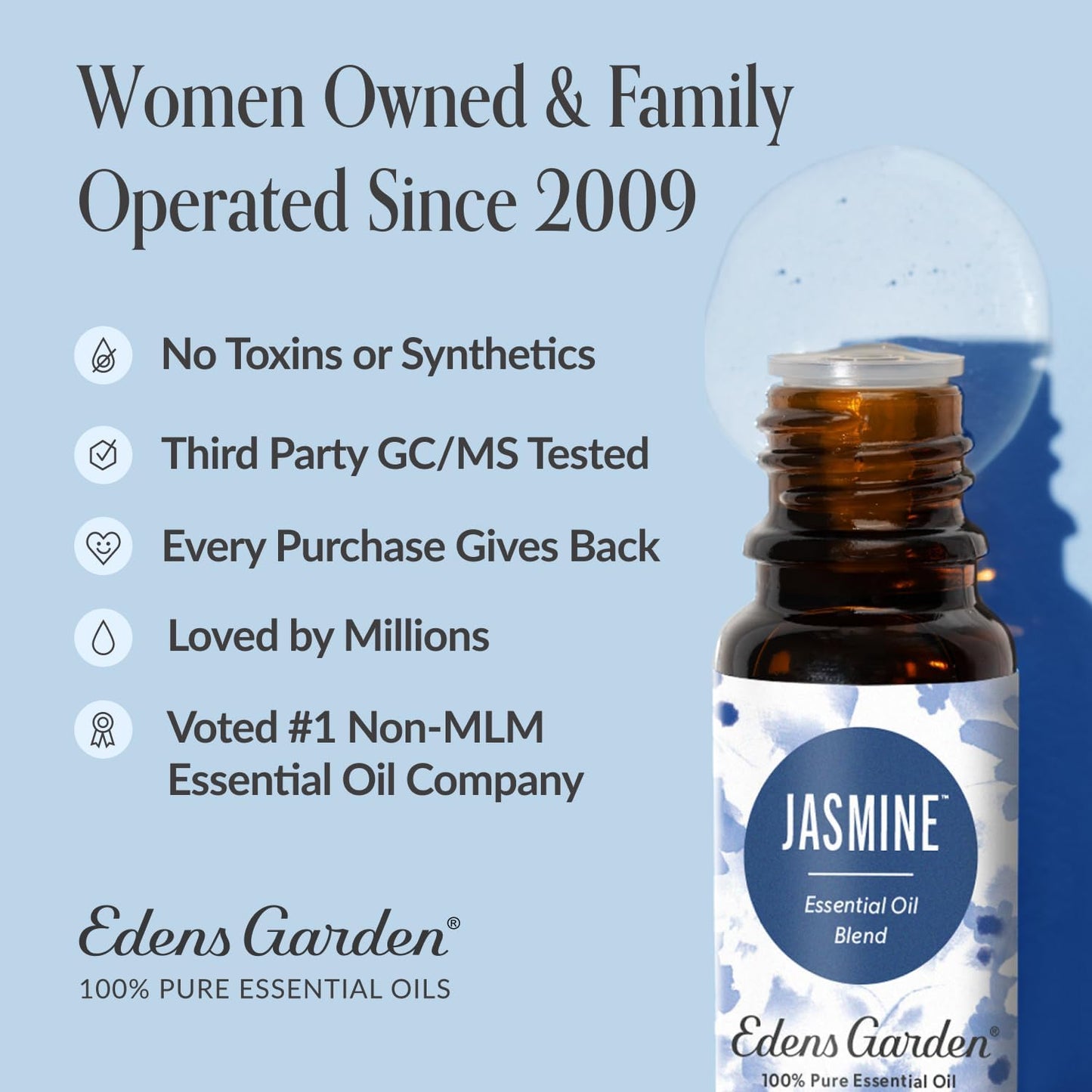 Edens Garden Jasmine Essential Oil Blend – 100% Pure Premium Grade, Natural & Synthetic-Free, Undiluted for Hair Care, Home Diffusers, Skin, Aromatherapy, Massage & Humidifiers 10 ml (.33 fl oz)