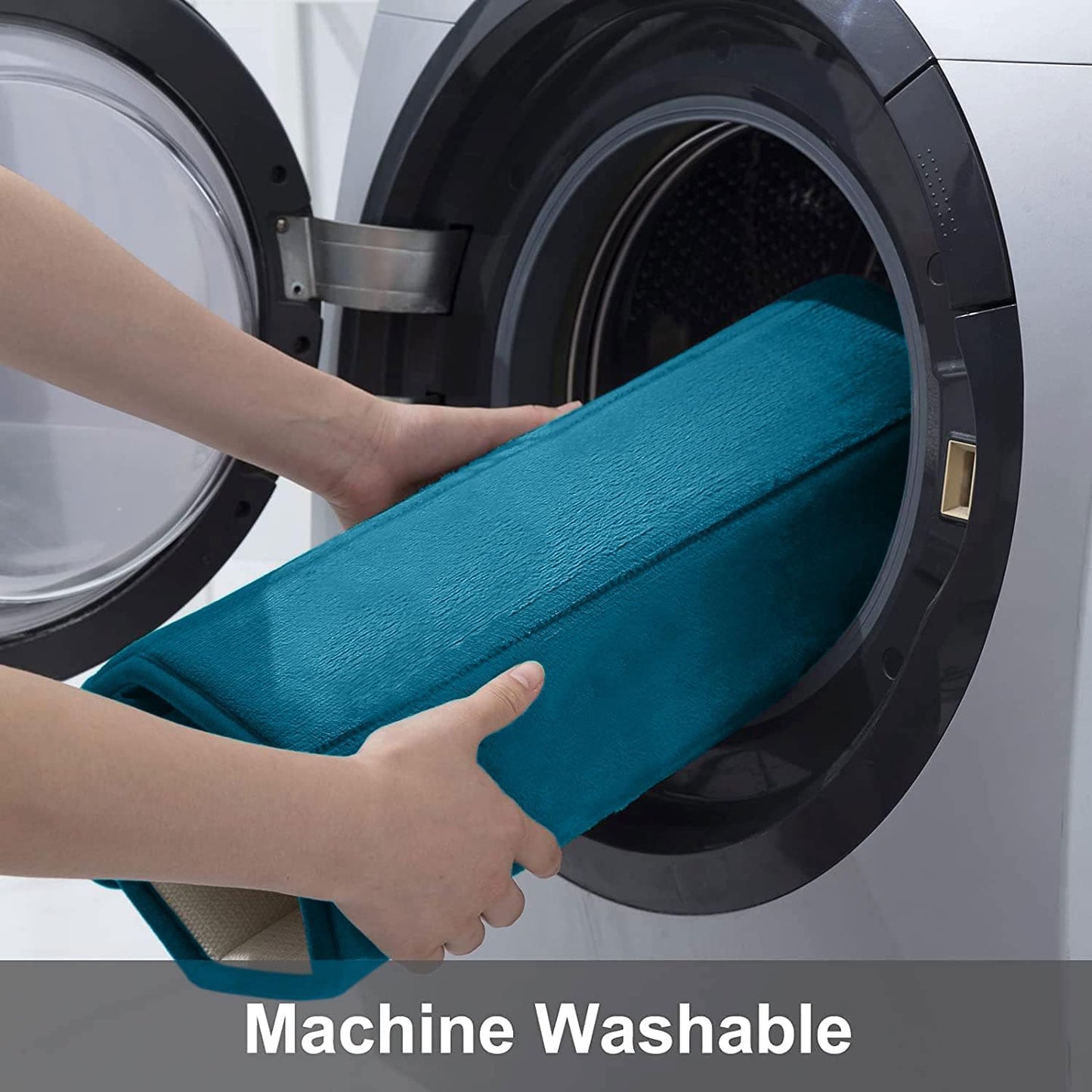 Buganda Memory Foam Bath Mat, 47" x 24", Ultra Soft and Non-Slip Bathroom Rugs, Water Absorbent and Machine Washable Bath Rug Runner for Bathroom, Shower, and Tub, Peacock Blue