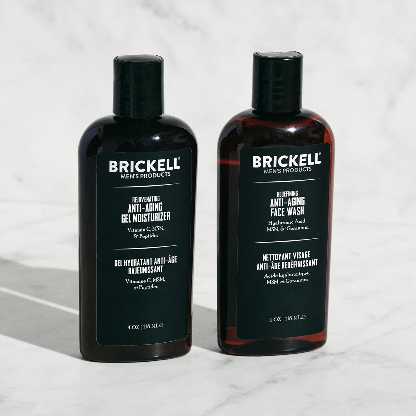 Brickell Men's Products Enhancing Gel Anti-Aging Routine, Gel Facial Cleanser and Face Moisturizer, Men's Skin Care Gift Set