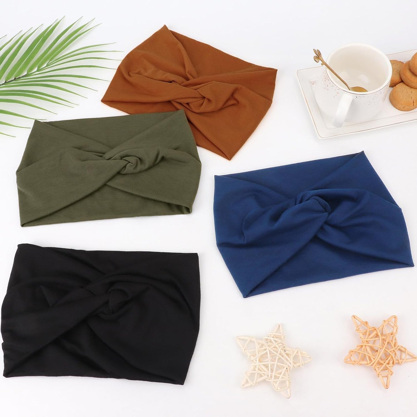 Extra Wide Headbands for Women Large Turban Headband Non Slip Boho Elastic Hairband Hair Twisted Knot Head Bands Accessories