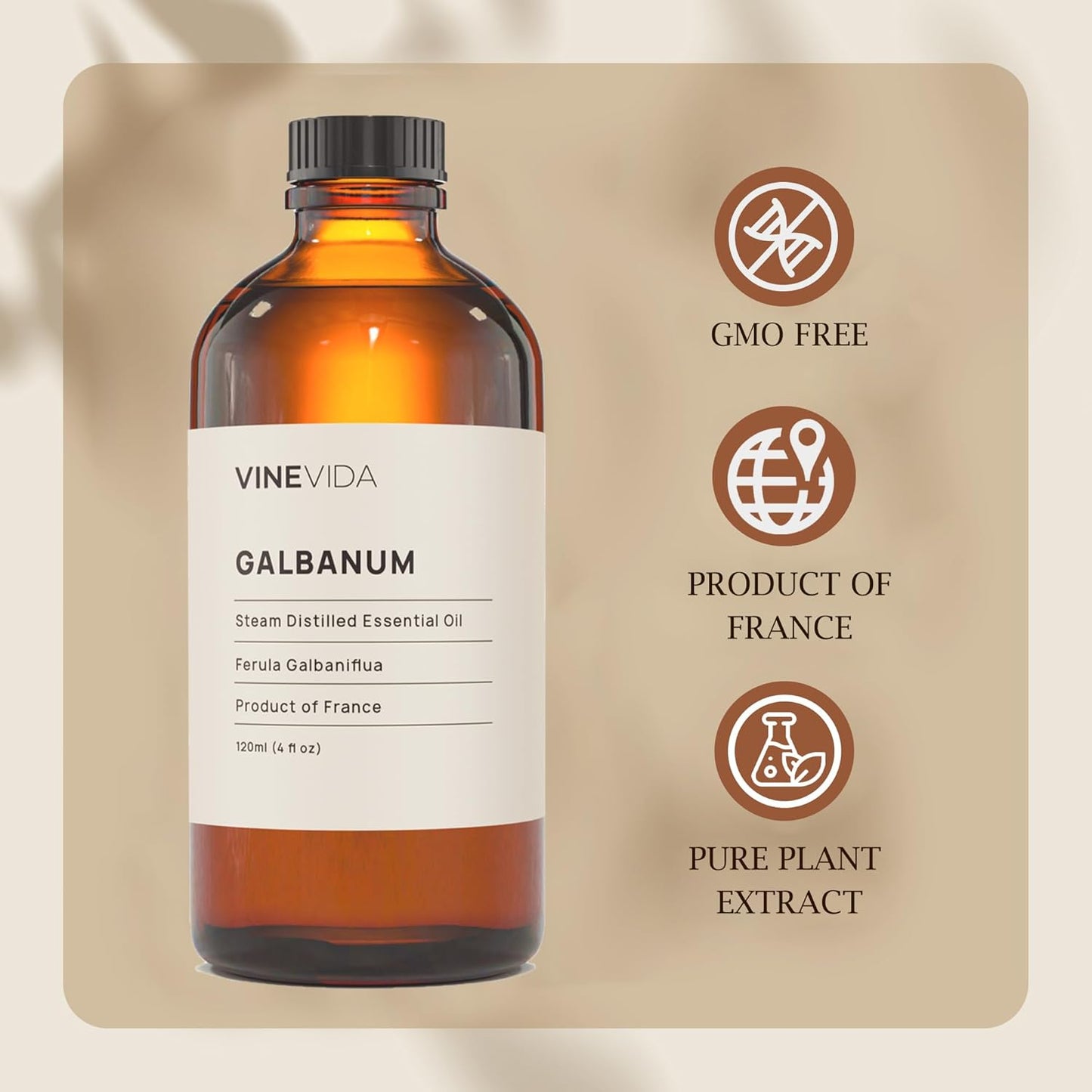 VINEVIDA Galbanum Essential Oil 4 oz - Undiluted - DIY Candle Scents - Bulk for Soap Making