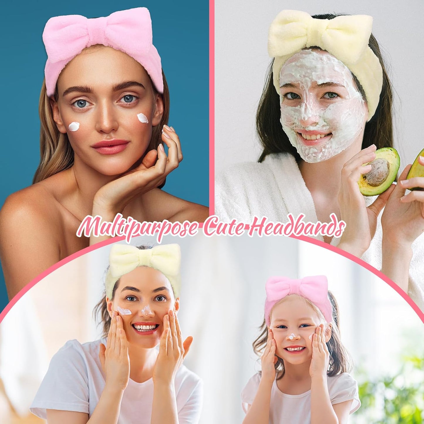 Ondder Skincare Headband for Washing Face Spa Makeup Face Wash Headband Skin Care Headbands Terry Cloth Head Band Bachelorette Party Favors Spa Party Hair Accessories Bachelorette Gifts for Bride