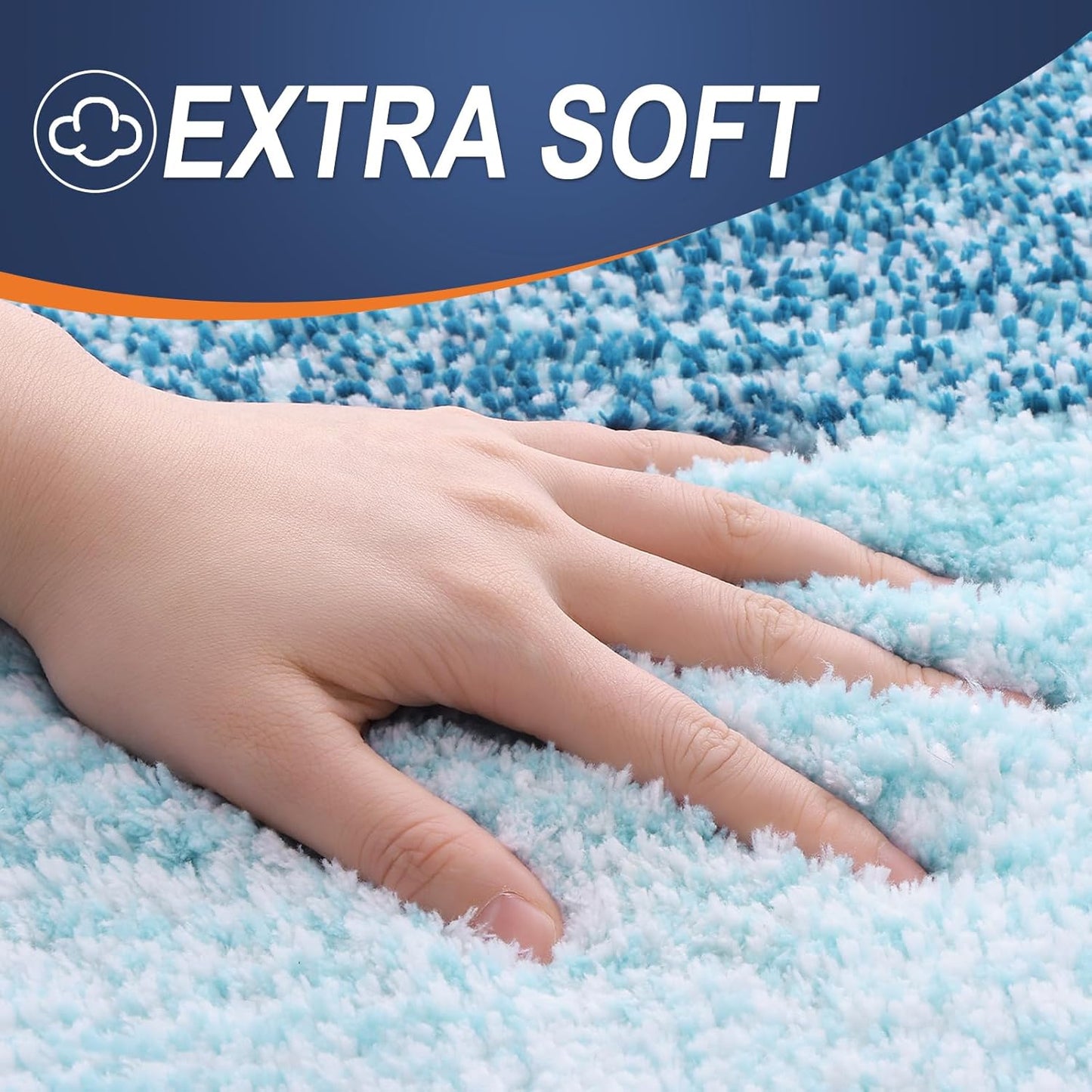 OLANLY Bathroom Rug Mat 36x24, Extra Soft and Absorbent Microfiber Bath Rugs, Non-Slip Plush Shaggy Bath Carpet, Machine Wash Dry, Bath Mats for Bathroom Floor, Tub and Shower, Peacock Blue