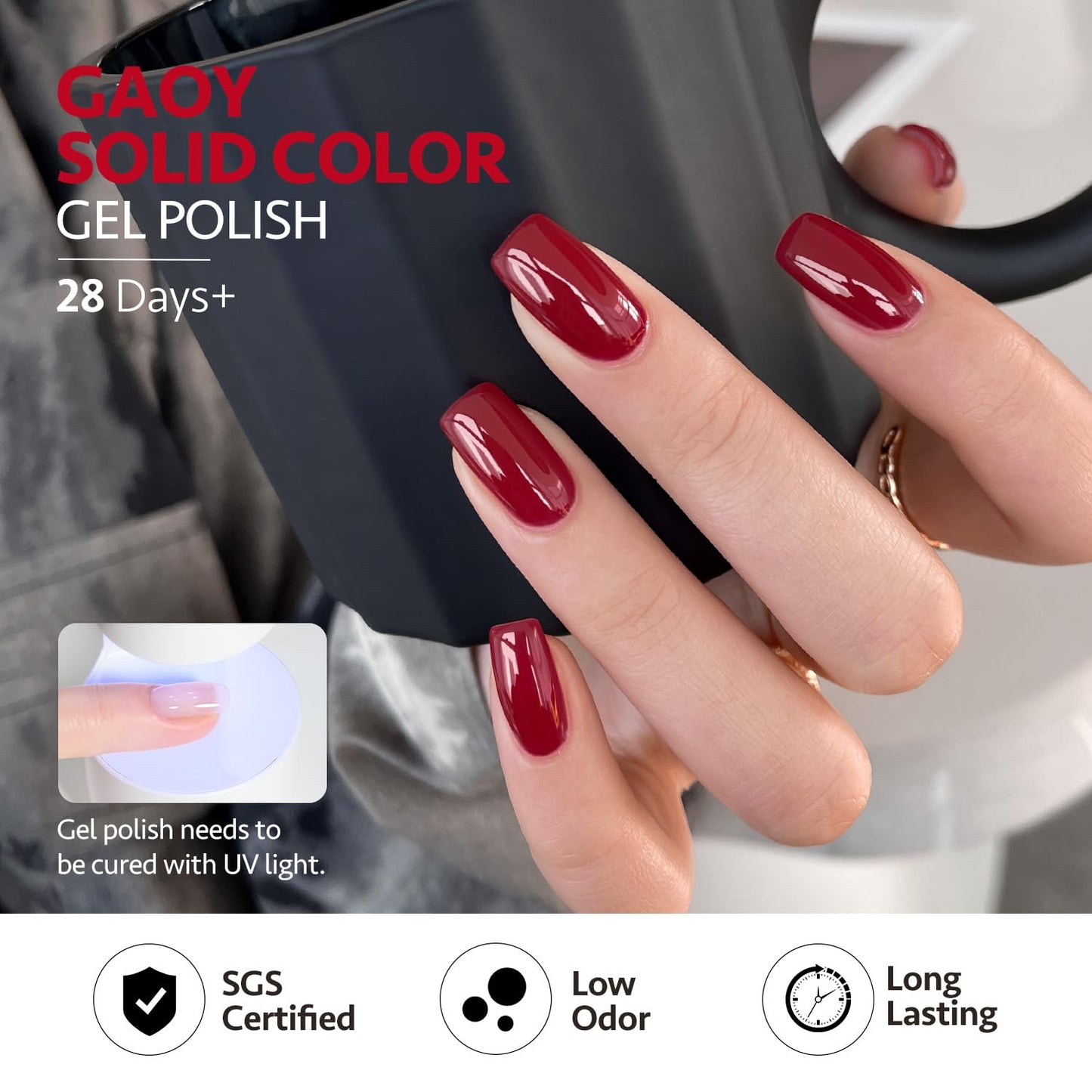 GAOY Berry Collection Gel Nail Polish, Hot Pink Burgundy Red Cherry Magenta Nails Gel Polish Kit for Salon Manicure and DIY at Home
