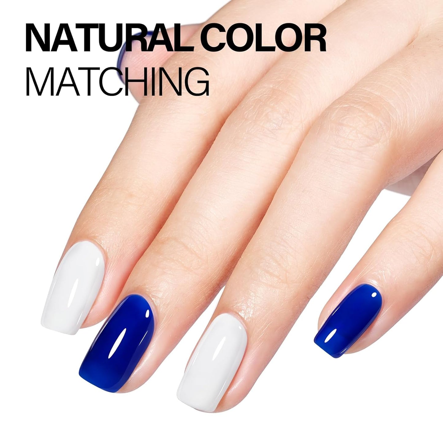 AILLSA Royal Blue Gel Nail Polish Deep Blue Gel Polish Winter Sheer Translucent Color Nail Polish High Gloss Soak Off U V French Nail Manicure Salon DIY Christmas Gifts 0.5 Fl Oz/GB125