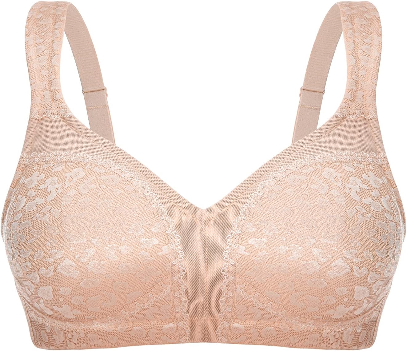 ZeroBound Women's Minimizer Bras Comfort Cushion Strap Wirefree Full Coverage Large Bust Non-Padded Bra