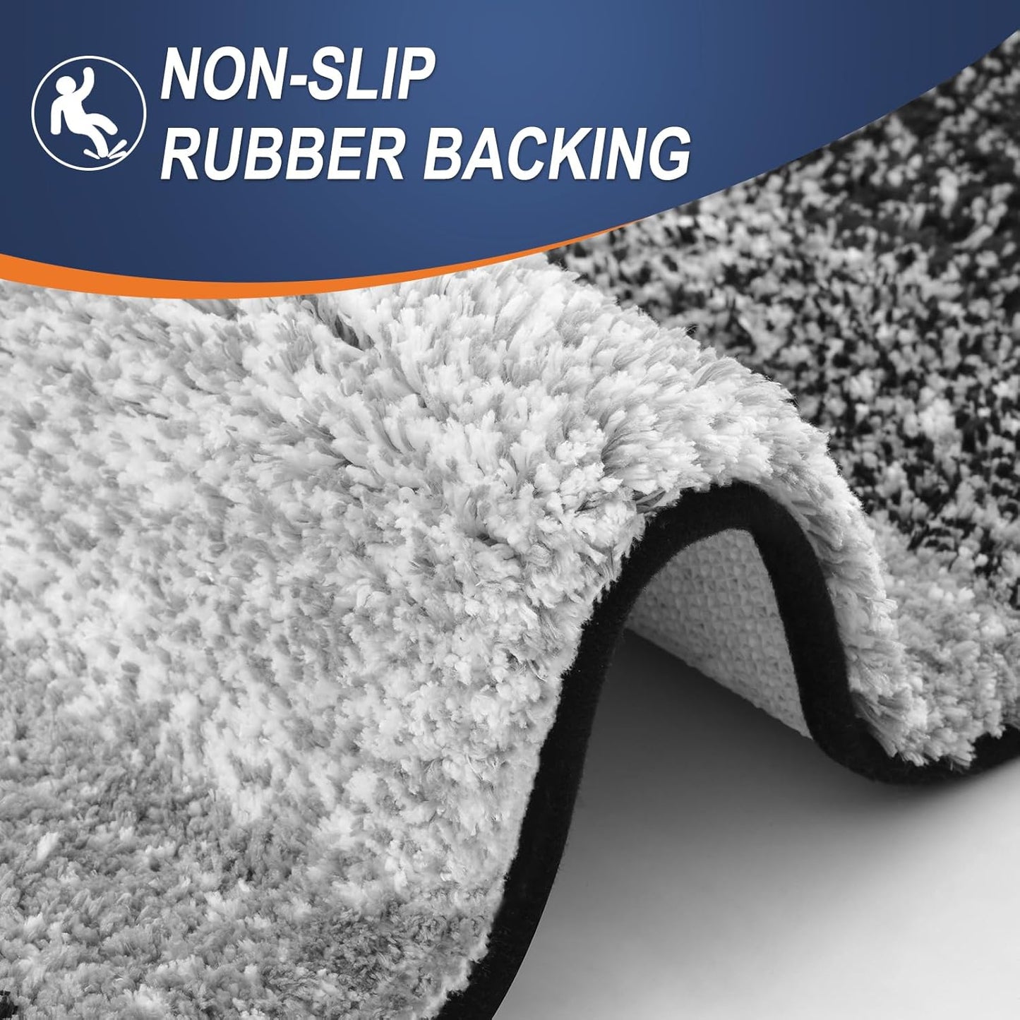 OLANLY Bathroom Rugs Mat 70x46, Extra Soft Absorbent Microfiber Bath Rugs, Rubber Backing, Quick Dry, Machine Washable Bath Mats for Bathroom Floor, Tub and Shower, Home Decor Accessories, Black