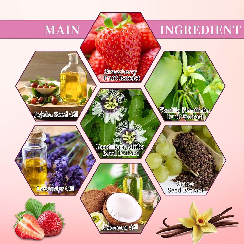 Strawberry Vanilla After Shave Oil, After Serve Oil for Smooth Skin, Moisturizing, Prevent Ingrown Hairs & Dryness, Reduce Ingrown Hairs & Dryness (Strawberry Vanilla + Passion Fruit, One Size)