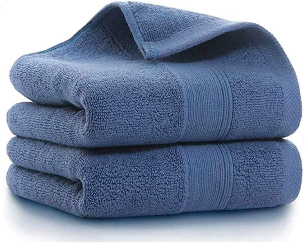 2 Pack Hand Towels for Bathroom- (14 x 30 Inch) 100% Cotton Hand Towel, Highly Absorbent and Quick Dry Face Washcloth, Home Soft Premium Towel for Hotel, Bath, Kitchen and Spa, Set of 2 (Blue)