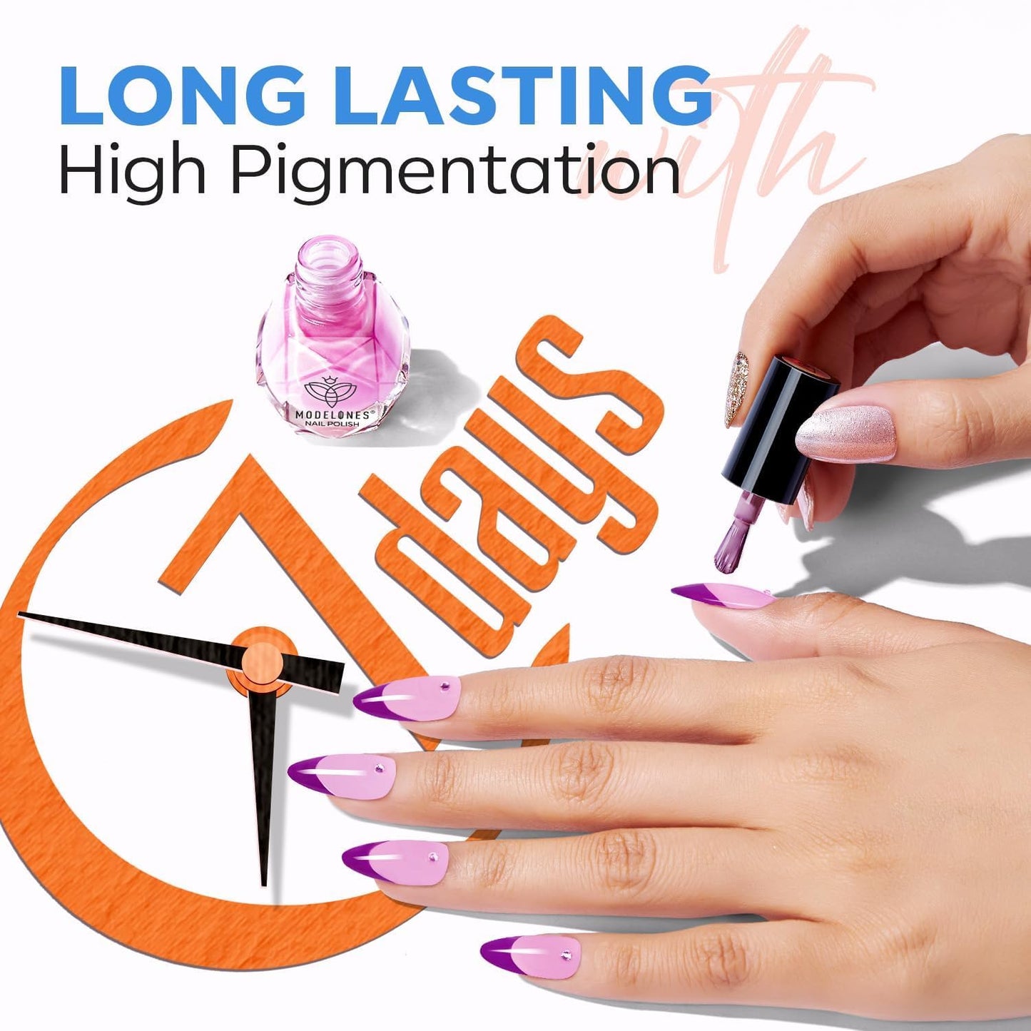 modelones Nail Polish Set, 12 Colors Neon Pink Red Blue Orange Spring Summer Quick Dry Mini Starter Kit, Long Lasting Art DIY Manicure Set at Home for Women Girls