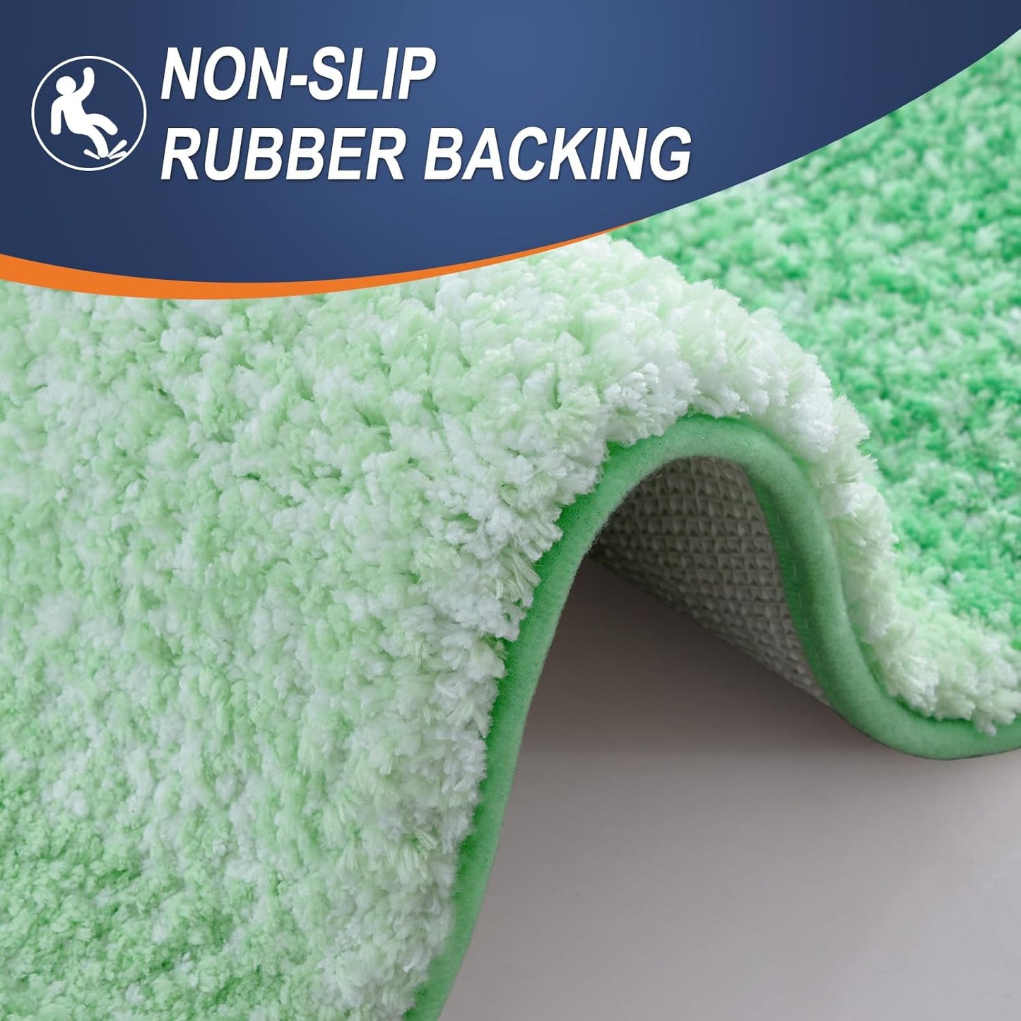 OLANLY Bathroom Runner Rugs 44x24, Extra Soft Absorbent Microfiber Bath Rugs, Rubber Backing, Quick Dry, Machine Washable Bath Mats for Bathroom Floor, Tub and Shower, Home Decor Accessories, Green