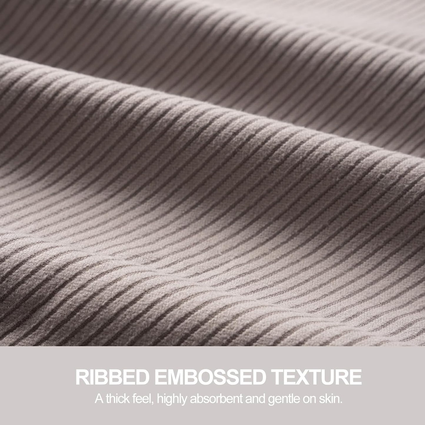 Eunzel Quick Dry Camping Towel, Microfibre Ribbed Towel Travel Towel 3 Sizes 1 Pack Fast Drying Towel Set for Camping, Beach, Gym, Sports, Yoga & Swimming Pool, Grey