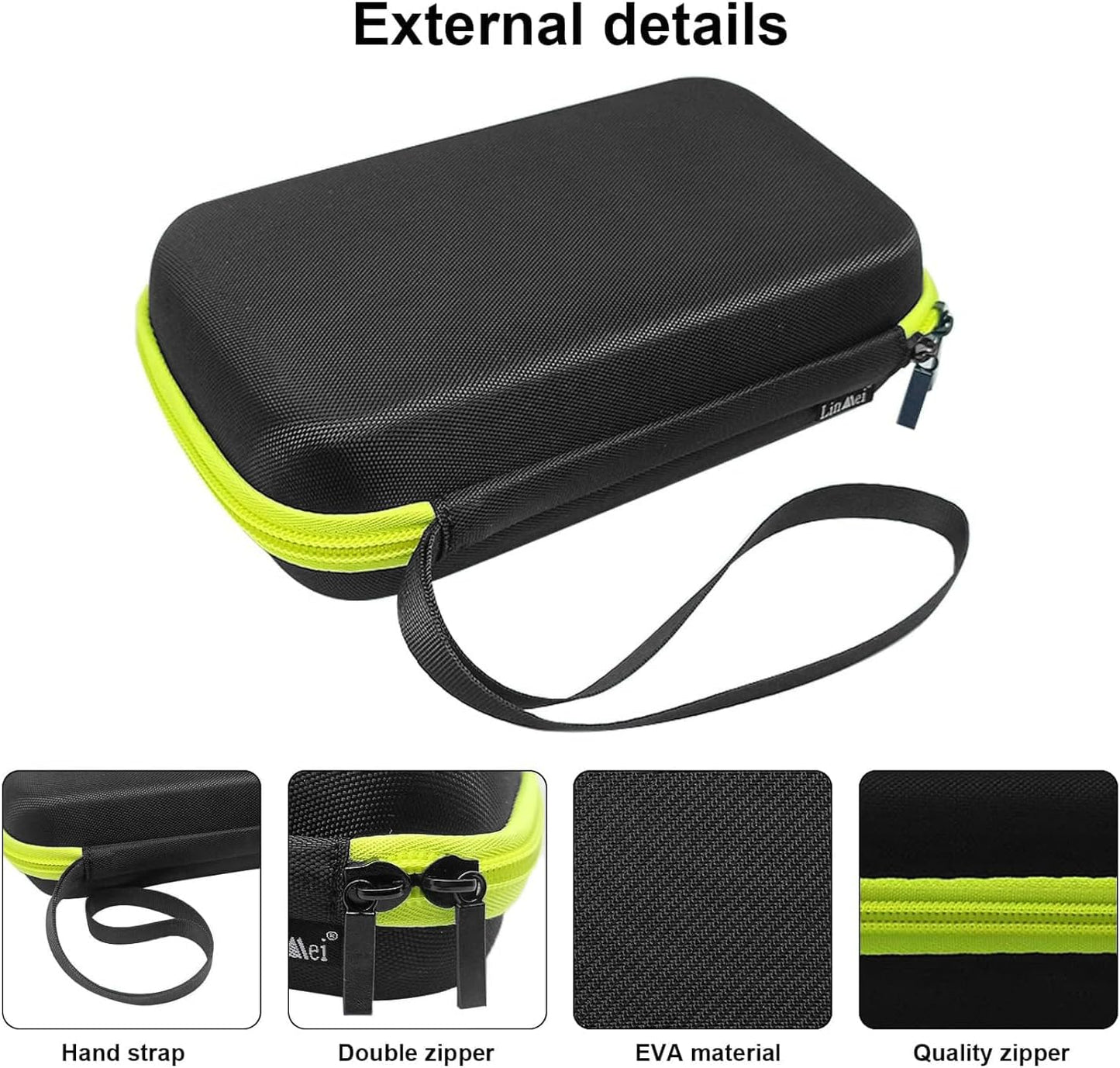LinMei Hard Case for One Blade Trimmer QP2724/90, QP2834/70, QP2630/72, Waterproof Shaver Organizer Shockproof Travel Storage Box for Charger & Accessories
