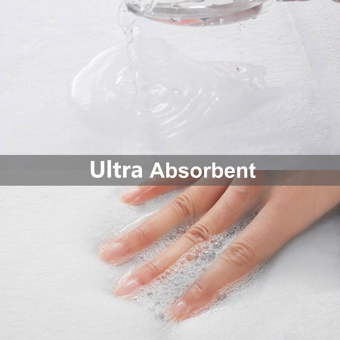 Buganda Memory Foam Bath Mat, 47" x 24", Ultra Soft and Non-Slip Bathroom Rugs, Water Absorbent and Machine Washable Bath Rug Runner for Bathroom, Shower, and Tub, White