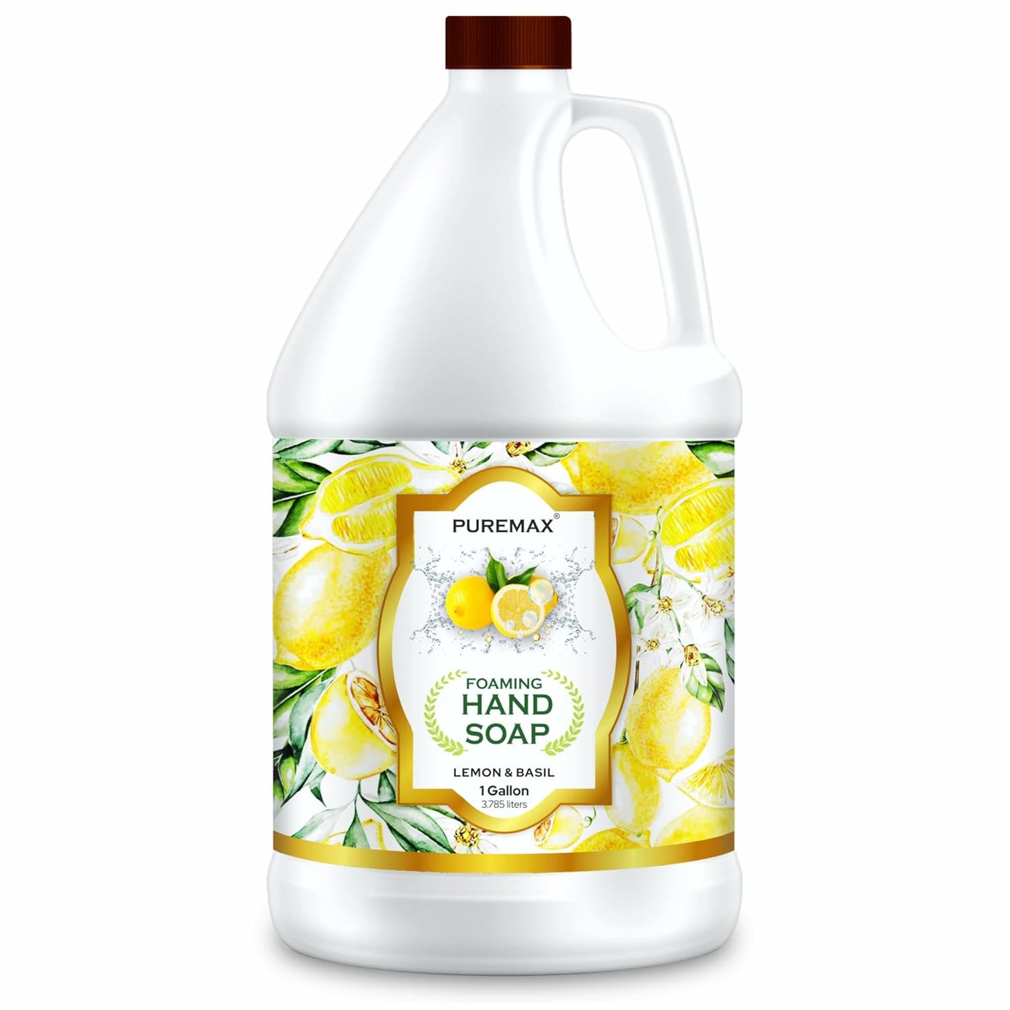 Foaming Hand Soap Refills | Lemon Basil | All-Natural | Gentle, Moisturizing | Made in USA | 128 Fl Oz (1 Gallon)