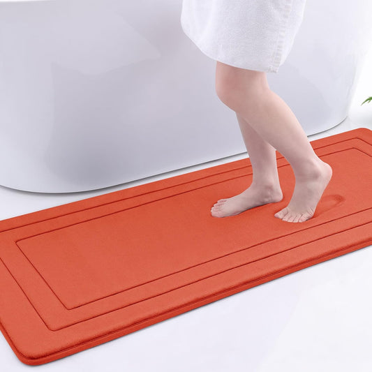 Arotive Memory Foam Bathroom Rug Mat 59x24, Ultra Soft and Absorbent Bath Mat, Machine Wash Dry, Comfortable Bath Rug Carpet for Bathroom Floor, Tub and Shower, Coral