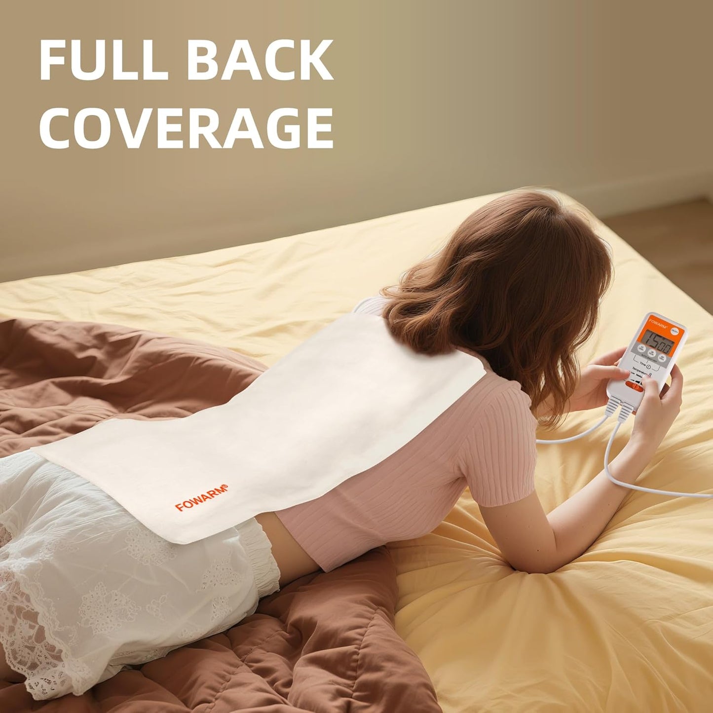 Moist Heat Heating Pad for Back, Neck, Shoulder and Period Cramps, Weighted Electric Heating Pad for Deep Pain Relief, Auto Shut Off, Washable Removable Soft Cover, Large 11.8"x26"