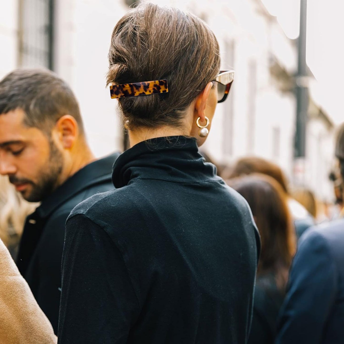 Hair Barrettes for Women - 4.13 Inch Tortoise Shell Acetate Hair Clips, Large French Retro Hair Clasps and Accessories for Thick Hair (3 Pcs)