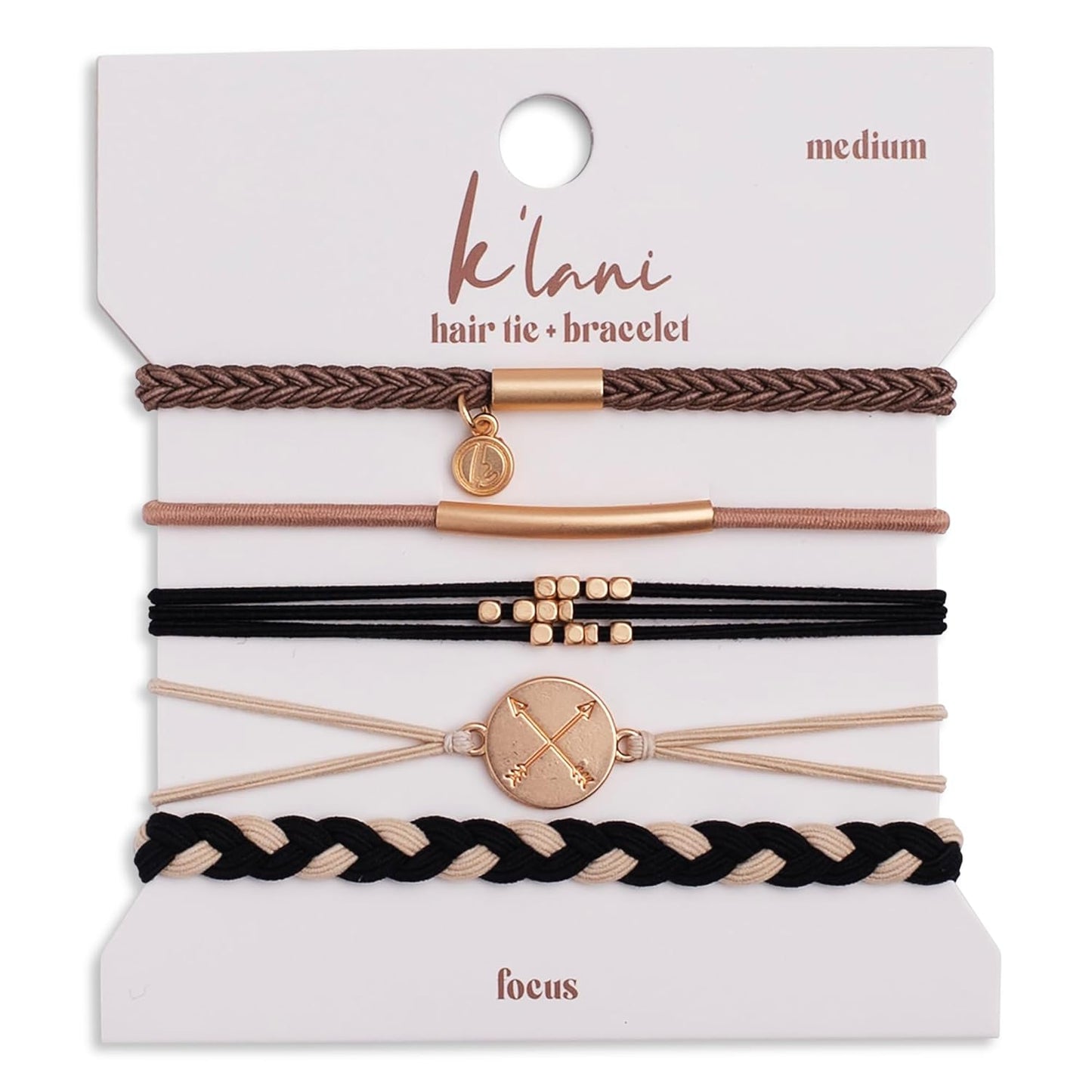 K'lani Hair Tie Bracelets for Women - Elastic Hair Bands That Double as Stylish Jewelry - Focus - Small