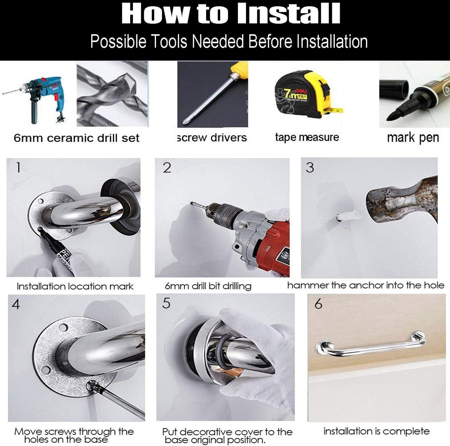 12 Inch Anti Slip Shower Grab Bar 2 Pack, Munzong Stainless Steel Bathroom Grab Bar, Satin Brushed Nickel Bathroom Balance Bar,Safety Hand Rail Support Elderly Senior Assist Handle