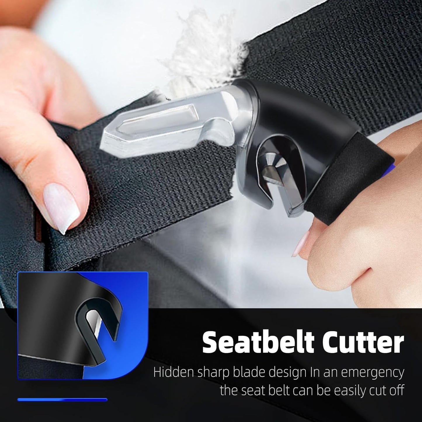 Car Door Handle for Elderly, Mobility Car Assist Transfer Support Handle and Adjustable Straps, Multifunction Automotive Grab Handles, Aids for Disabled and Elderly（Blue）