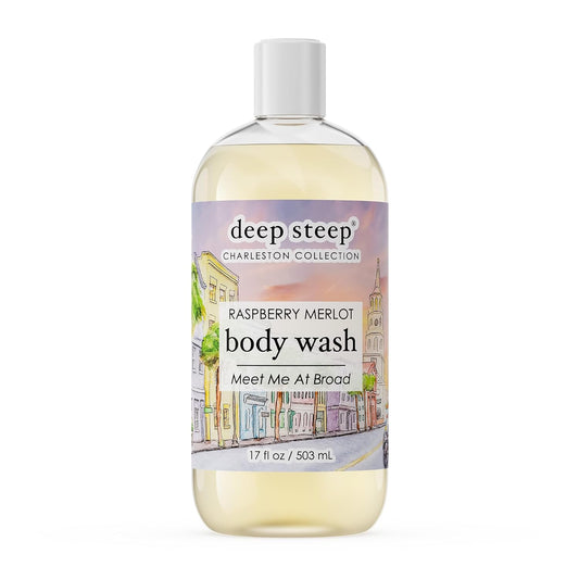 Deep Steep Body Wash, Raspberry Merlot (Meet me at Broad), 17 oz – Hydrating Shower Gel with Hyaluronic Acid, Shea Butter, Aloe Vera & Argan Oil – Vegan, Clean Beauty, Clean & Refreshed Skin