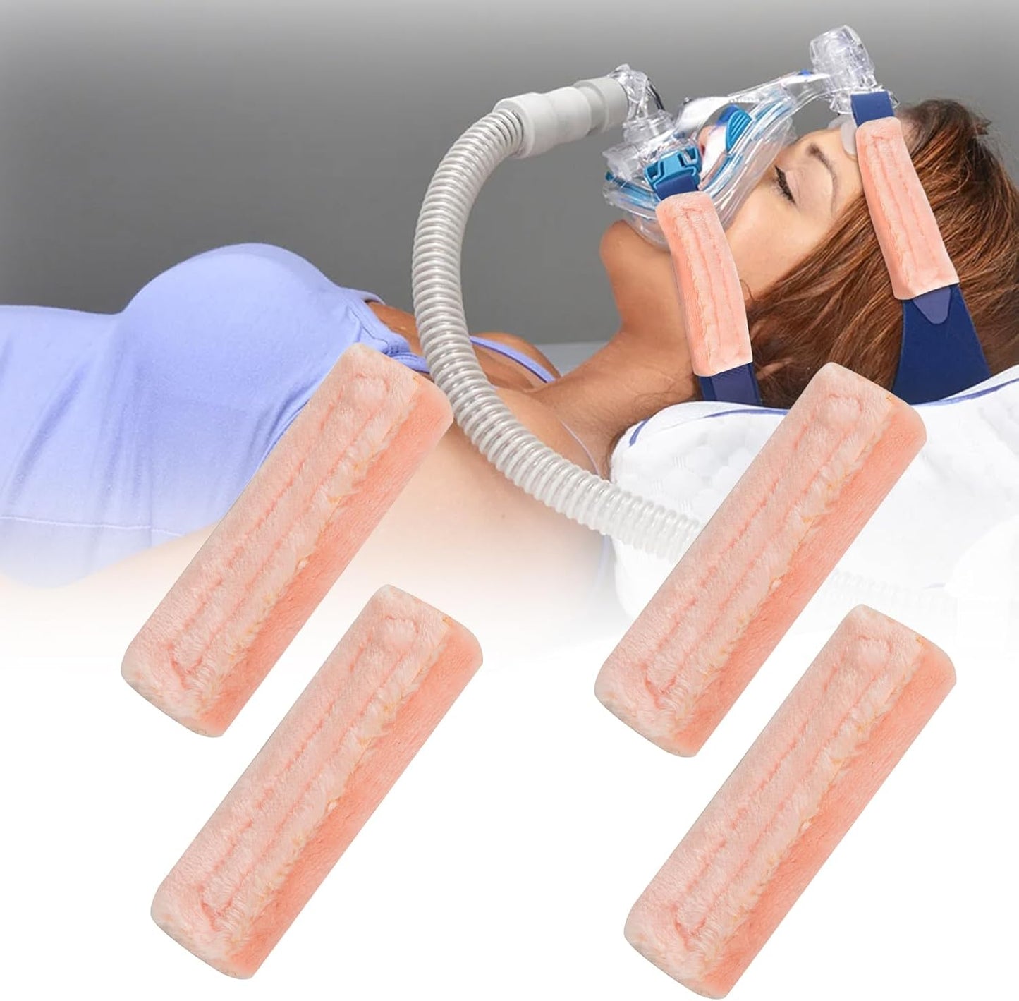 4 Pack Strap Covers Breathable Strap Cushions Work for Most Headgear Straps Can Reduce The Tracks On The Face Made of Soft Fabric Face Pads (Pink)