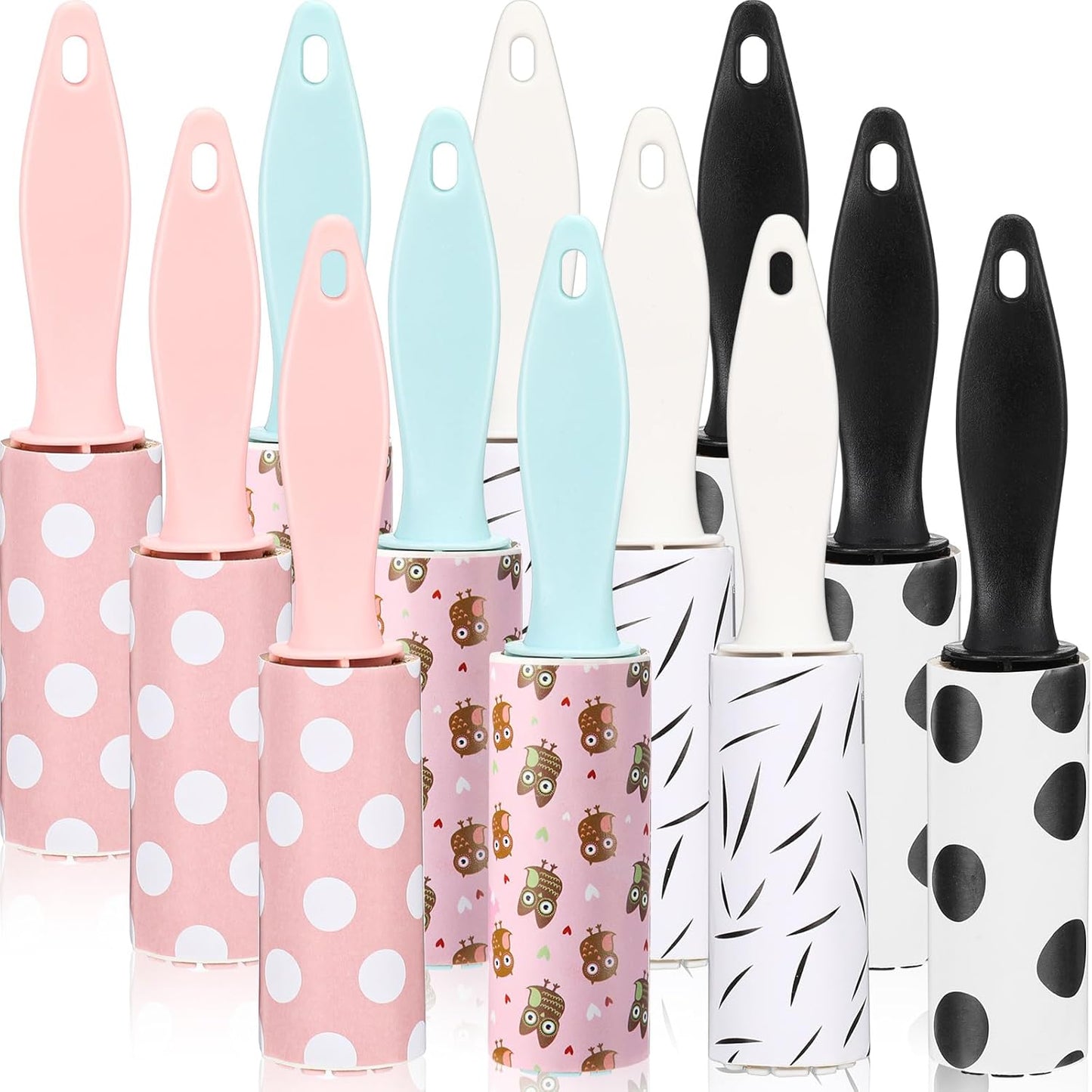 Hushee 12 Pcs Mini Lint Rollers for Pet Hair Lint Roller Travel Size Clothes Roller Lint Removers Sticky Lint Removing Tool for Clothes, Gift Bags, Pet Hair Removal