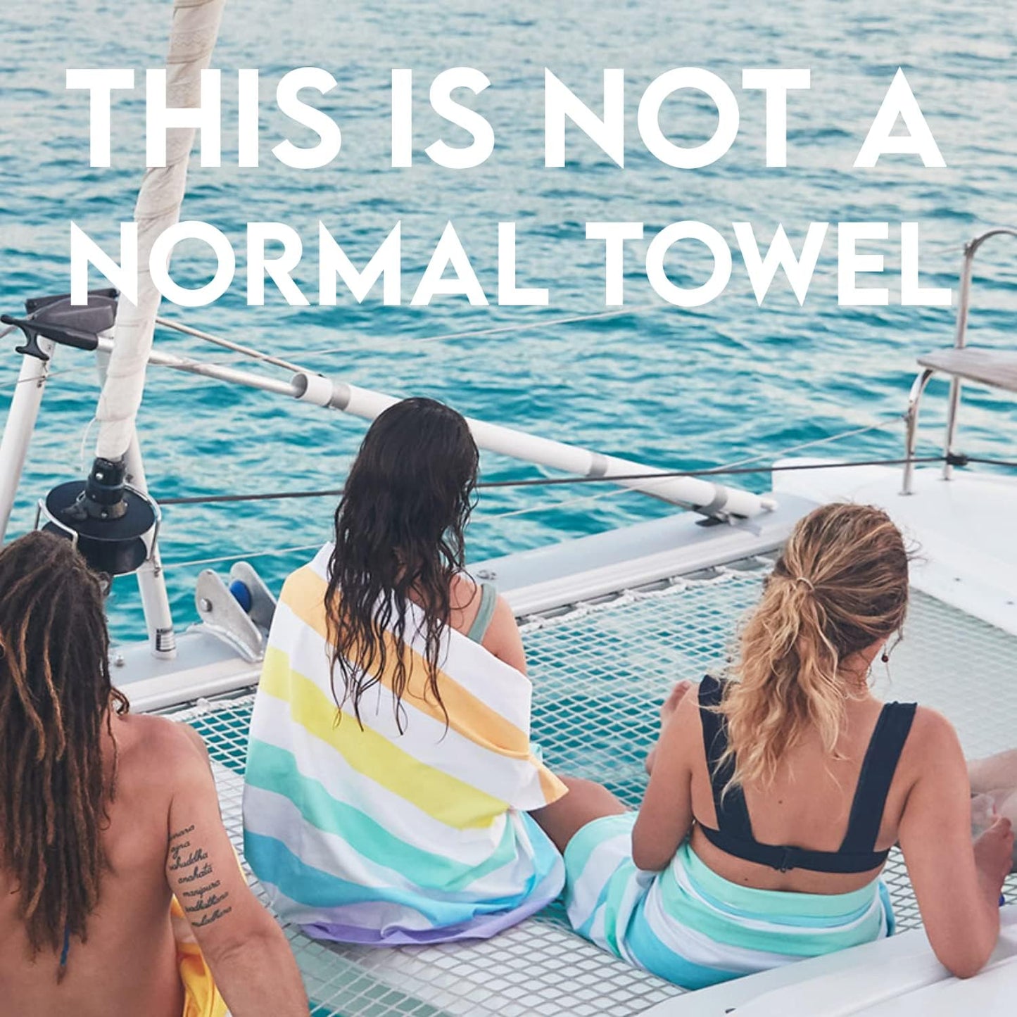 Dock & Bay Beach Towel - Quick Dry, Sand Free - Compact, Lightweight - 100% Recycled - Includes Bag - Summer - Unicorn Waves - Extra Large (200x90cm, 78x35)